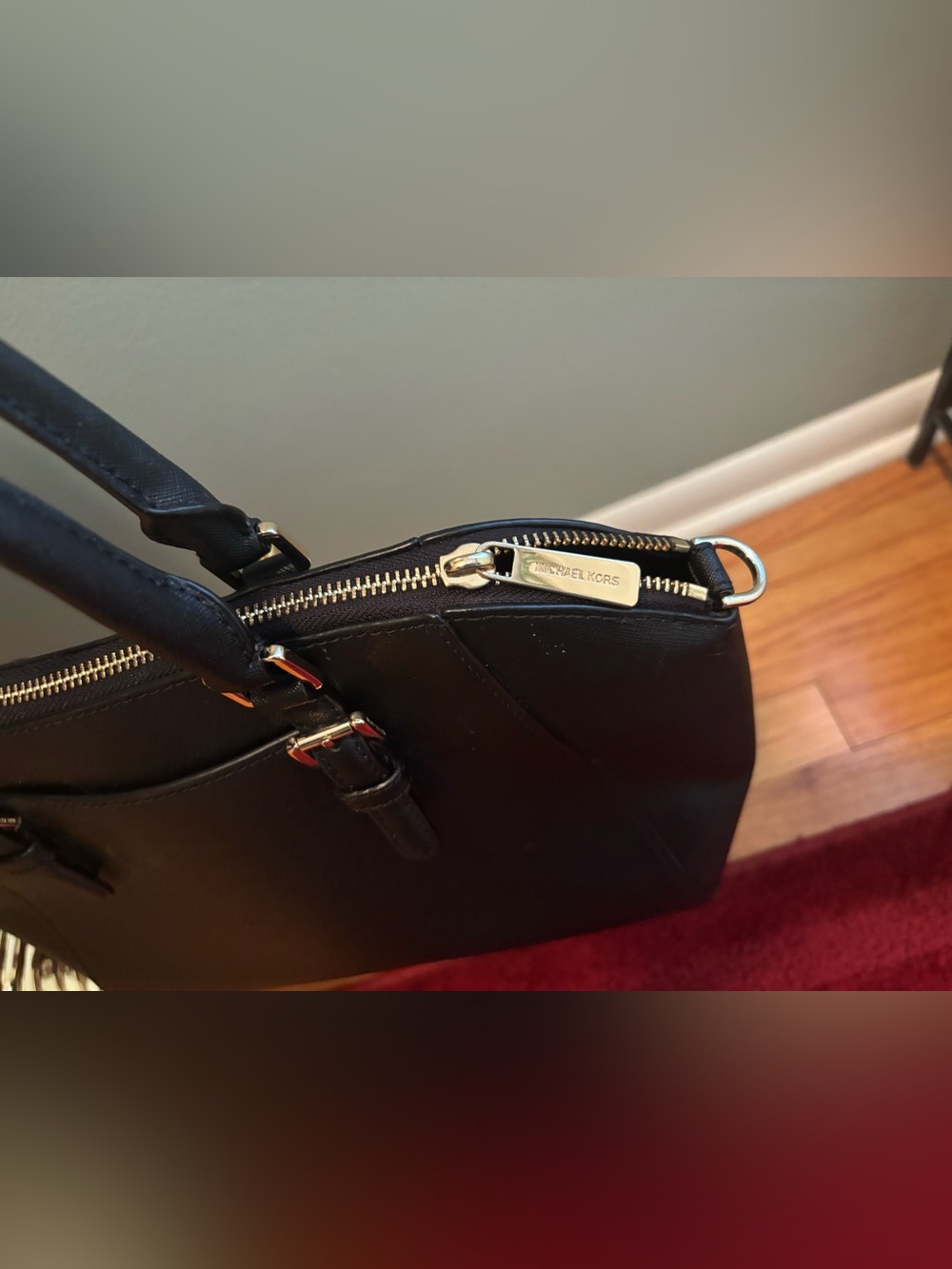 Michael Kors Black Saffiano Dome Satchel with Gold Hardware - Picture 6 of 10
